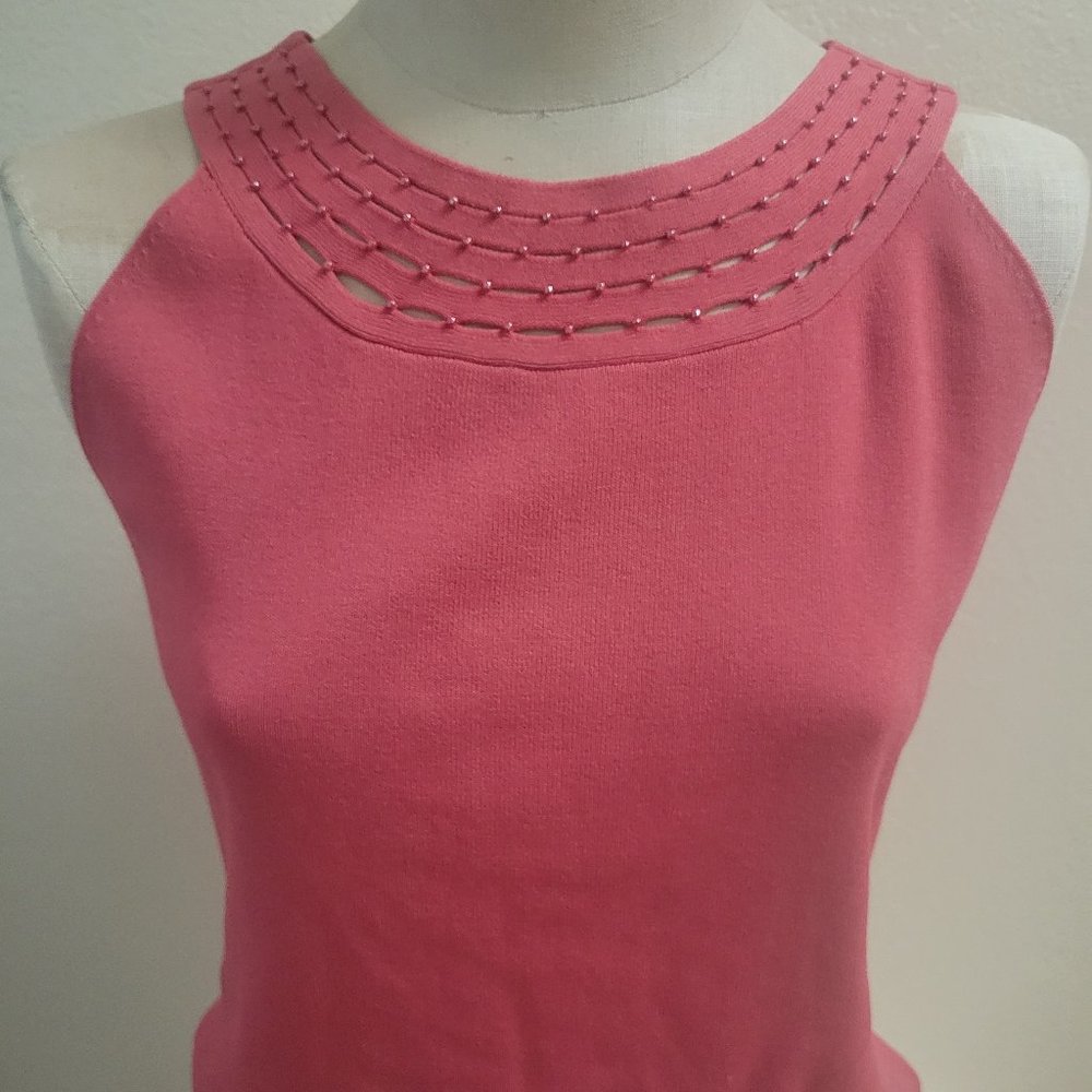 SIZE L REBECCA THOMAS Coral Colored Sleeveless Top INVLN#131